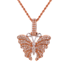 10k Rose Gold 1.00ct Diamonds Butterfly Pendant