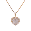10k Gold 0.52ct Cluster Diamond 2-Step Heart Pendant for Women
