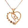 10K Gold 0.10ct Diamonds MoM Heart LDS Pendant