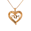 10K Gold 0.08ct Diamonds "MoM" Heart Ladies Pendant