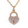 10K Gold 1.25ct Diamonds Heart Lock LDS Pendant