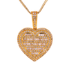 10K Gold 1.20ct Baguette Diamonds 2 Step Fancy Heart LDS Pendant