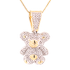 10k Gold 0.23ct Micro Diamonds Teddy Bear   Pendant
