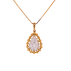 10k Yellow Gold 0.20ct Diamonds Pear Shape Pendant with Gold Beads Design Bezel