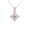 10K W/Gold 0.35ct Princess Cut Diamonds Rhombus LDS Pendant