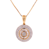 14k Yellow Gold 0.40ct Baguette Diamonds 3-Step Circle Pendant