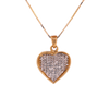 10K Gold 0.20ct Micro Diamonds Flat Heart LDS Pendant