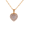 10K Gold 0.20ct Micro Diamonds 2 Step Small Heart LDS Pendant