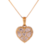 10K Yellow Gold 0.50ct Diamonds Puffy Heart LDS Pendant