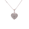 10K W/Gold 0.15ct Diamonds Small Concave Heart LDS Pendant
