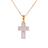 10K Gold 0.35ct Baguette Diamonds Small Cross LDS Pendant