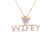 10k Yellow Gold 0.35ct Diamonds Butterfly Wifey Pendant