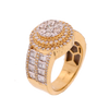 10K Gold 2.50ct Cluster Diamonds 3 Step Circle Custom Men's Ring