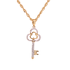 10k Yellow Gold 0.10ct Micro Diamonds Clove Style Key Pendant