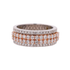 10K Two-Tone Rose and White Gold 1.85ct Diamonds Thick Men's Band