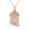 10K Gold 4.15ct Diamonds JESUS HEAD Pendant