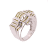 10k White Gold 0.75ct Baguette Canary Diamonds Super Classic Men's Ring