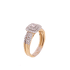 14K Gold 0.88ct Diamonds Square Bridal Set Ring