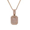 10K Gold 1.30ct Baguette Diamonds 2 Step Square Men's Pendant