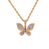 10K Gold 0.25ct Diamonds small butterfly pendant