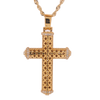 10k Yellow Gold 12.0ct Diamonds Men's Cross Pendant