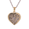 14k Yellow Gold 3.00ct Two-Tone Diamond Heart Pendant