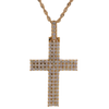 10k Gold 11.50ct Cluster 13-Pointer Diamonds Custom Cross Men's Pendant