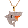 10K Gold 8.00ct Buzz Down Diamonds Custom 3D Shark Men's Pendant