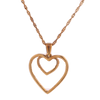 10k Yellow Gold 0.21ct Diamonds Dual Hearts Ladies Pendant