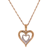 10k Yellow Gold 0.10ct Micro Diamonds Dual Heart Ladies Pendant