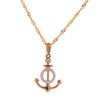 10k Yellow Gold 0.12ct Diamonds Anchor Ladies Pendant