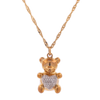 10k Yellow Gold 0.09ct Micro Diamonds Teddy Bear Heart Pendant
