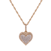 10K Gold 0.28ct Diamonds 2tone ladies heart pendant