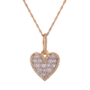10k Yellow Gold 0.38ct Baguette  Diamonds Heart Pendant