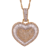 10K Gold 3.20ct Baguettes Diamonds Bubble Heart LDS Pendant