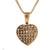 10k Yellow Gold 1.08ct Baguette Diamonds Heart Pendant