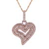 10K Gold 1.60ct Diamonds baguette heart shape pendant