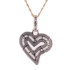 10K Gold 1.60ct Diamonds baguette heart shape pendant