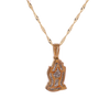 10K Gold 0.15ct Micro Diamonds Praying Hands LDS Pendant