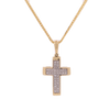 10k Yellow Gold 0.13ct Micro Diamonds Small Cross Pendant