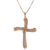 10k Gold Fancy Cross Pendant with 0.30ct Micro Diamonds for Ladies