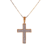 10k Yellow Gold 0.20ct Micro Diamonds Basic Cross Unisex Pendant