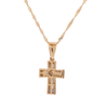 10K Gold 0.28ct Baguette Diamonds Cross LDS Pendant