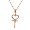 10K Gold 0.43ct Diamonds Heart Cross LDS Pendant