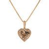 10K Gold 0.55ct Diamonds Tri Color 3step Heart Pendant