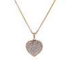 10 Yellow Gold 0.15ct Diamonds 2 Layer Heart Pendant