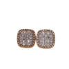 10k Gold 0.34ct Baguette Diamonds Flat Square Unisex Earrings