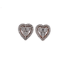 10K W/Gold 0.16ct Diamonds 2 Step Heart LDS Earrings
