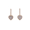 10K Gold 0.65ct Diamonds heart hoop earrings
