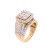 Ladies' Dome Style Square Queen's Ring in 14k Gold with 3.21ct Diamonds